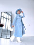 LIGHT BLUE, leather imitation trench "POWER" FL08